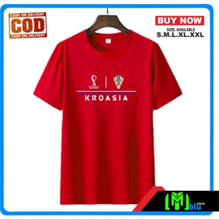 เสื้อยืด T SHIRT T-SHIRT Croasia Ball WORLD Cup FIFA WORLD QATAR 2022 Cotton COMBED 30S