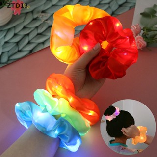 Ztd13 Led Glitter Hair Tie Scrunchies ที่รัดผมที่รัดผมหางม้าที่คาดผม ZT