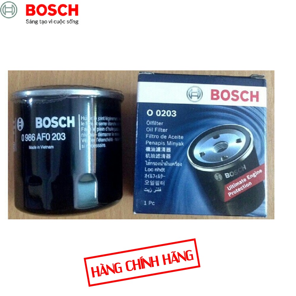 กรอง Bosch O 0203 กรองสิ่งสกปรกที่สดใสในเครื่องยนต์ Hyundai I10; Kia Morning, Rio; Mazda 2/3/6/CX5