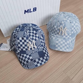 พร้อมส่ง MLB Checker Board Denim unstructured ball cap