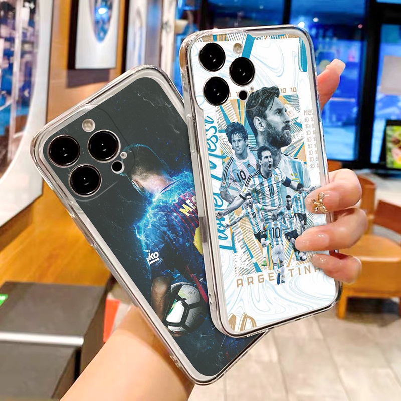 เคสโทรศัพท์มือถือ TPU ใส แบบนิ่ม ลายโปสเตอร์นักฟุตบอลชื่อดัง Messi สําหรับ iPhone 11 XR XS Max X 7 8 Plus 2022 11 Pro Max 12 Pro Max 13 Pro Max - รูปที่ 2