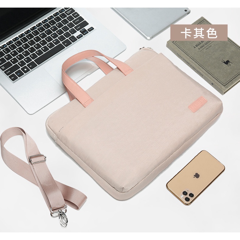 Waris Bag กระเป๋าผ้าใส่โน๊ตบุ๊ค มีบุกันกระแทก น้ำหนักเบา ผ้ากันน้ำ มีสายสะพายยาว สินค้าพร้อมส่งค่ะ