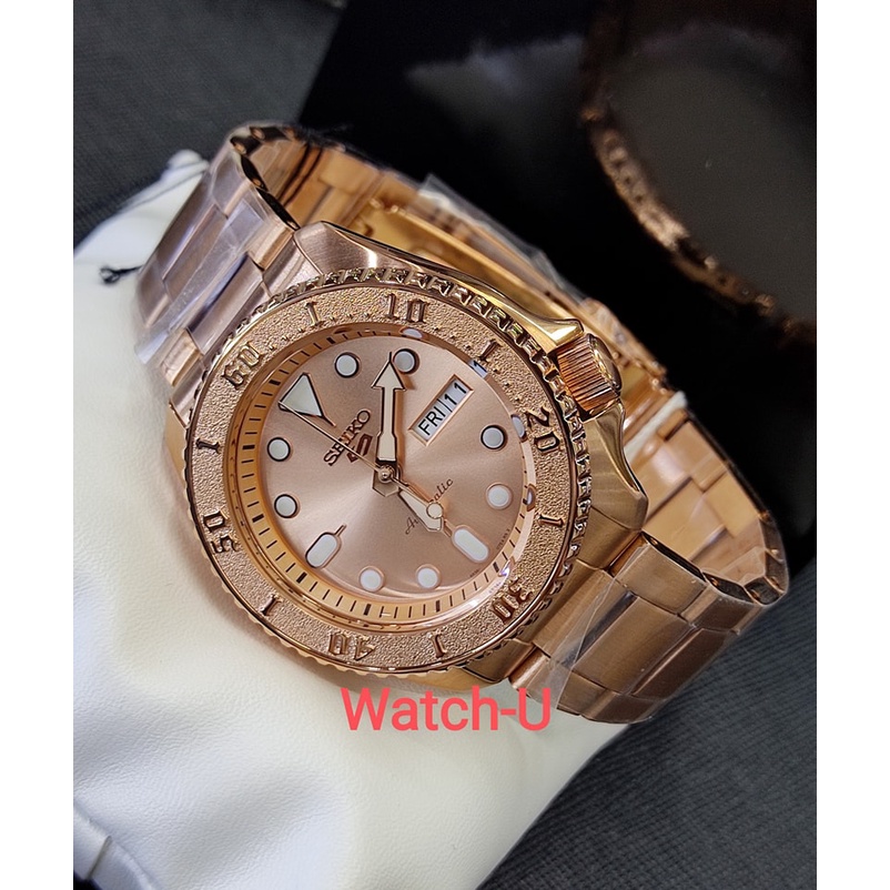 นาฬิกา SEIKO 5 SPORTS AUTOMATIC สีพิงค์โกลด์ รุ่น SRPE72K1 SRPE72K SRPE72