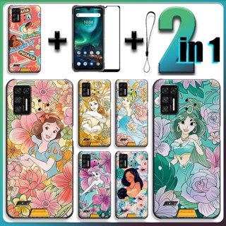 2 IN 1 สําหรับ Umidigi Bison เคสพร้อมกระจกนิรภัย เซรามิคป้องกันหน้าจอ เจ้าหญิง