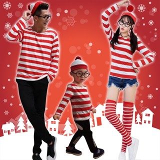 เครื่องแต่งกายคอสเพลย์ อนิเมะอังกฤษ Wally wheres คริสต์มาส สําหรับแม่ และลูก