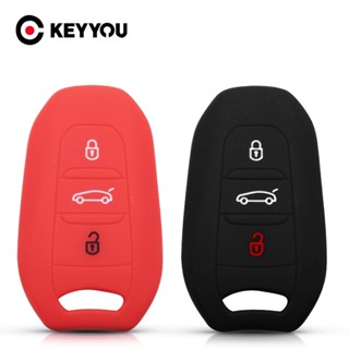 Cfbjld55kemgen13 KEYYOU เคสกุญแจรีโมตรถยนต์ ซิลิโคน 3 ปุ่ม สําหรับ Peugeot C6 508 C5 C3 508 2008 3008 C4 Aircross Picasso Grand