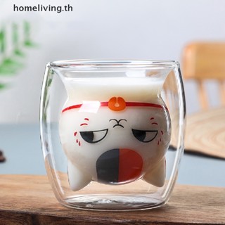 Home แก้วมักสองชั้น ลายแมวน่ารัก สําหรับใส่กาแฟ ชา นม