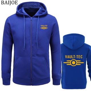 ใหม่ เสื้อแจ็กเก็ต เสื้อฮู้ดดี้ พิมพ์ลายโลโก้เกมวิดีโอเกม Vault -Tec แฟชั่นสําหรับผู้ชาย