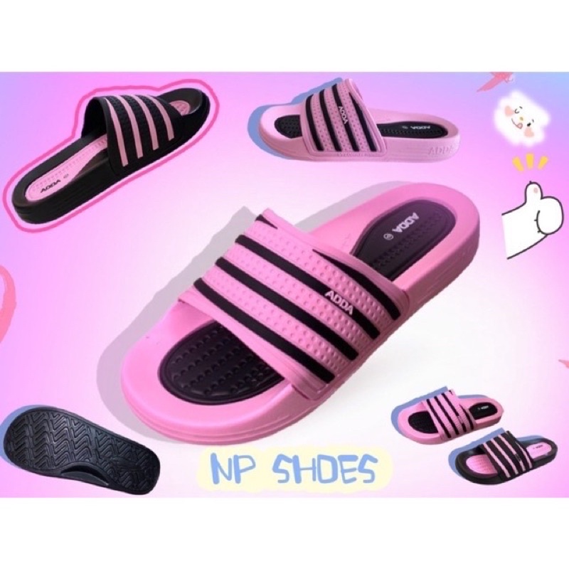 🍎รองเท้า แตะ adda รุ่น 3T15 BLACKPINK🍎รองเท้าแต้แบบสวมBLACKPINK แอ้ดด้า แบล็คพิ้