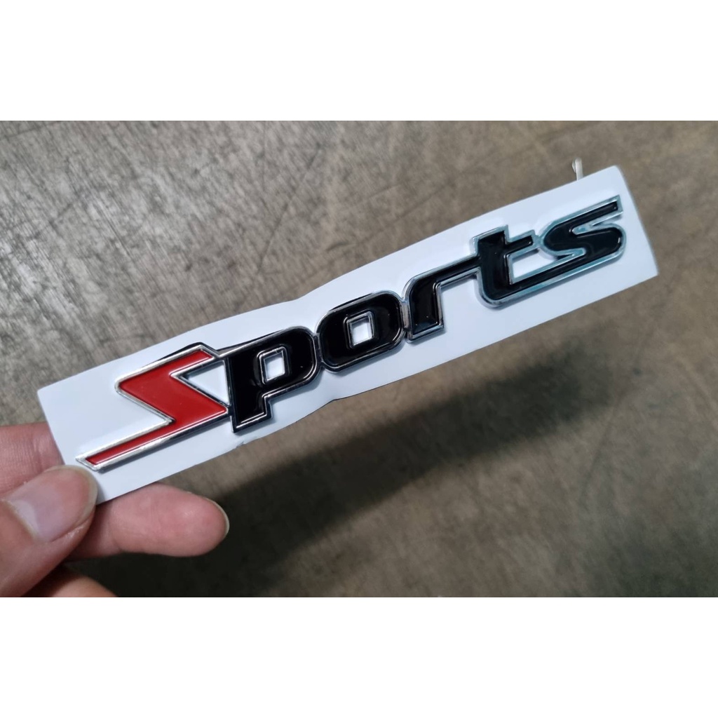 สปอร์ต โลโก้ ตัวเอสแดง 4 ติดได้ทุกรุ่นรถยนต์ ขนาด 13.5 * 2.5 cm SPORT RED S car logo letter for rear