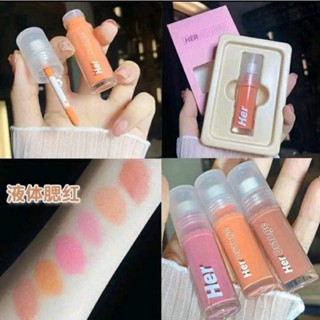 Her orange liquid blushบลัชออนลิขวิด กันน้ำ ทาได้ตา แก้ม ปาก