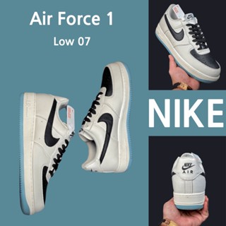 （ยิงจริง）Nike Air Force 1 Low 07 สีเบจ สีดำ สีฟ้า รองเท้าผ้าใบ รองเท้า รองเท้าวิ่ง รองเท้า nike-1-4