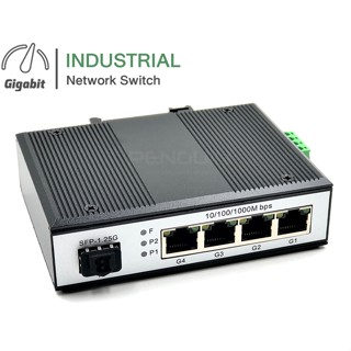 Gigabit Industrial Switch 4 Port + SFP 1.25G (ประกัน 1 ปีเต็ม)