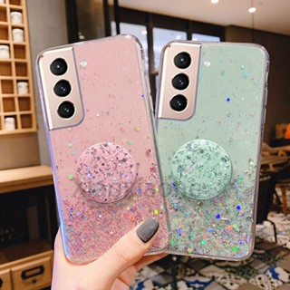 ขายดี เคสโทรศัพท์มือถือ Tpu แบบนิ่ม ลายกากเพชร หรูหรา พร้อมขาตั้ง สําหรับ Samsung Galaxy S23 Ultra Plus S23+ S23Ultra