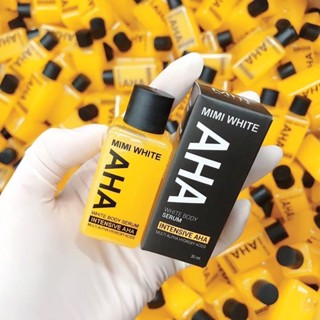 หัวเชื้อเร่งขาว AHA ผสมวิตามินเข้มข้น(กล่องดำ)by MIMI White AHAมีกล่อง   มีรหัสขูด