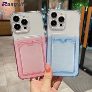 เคสโทรศัพท์มือถือ TPU แบบนิ่ม ไล่โทนสี พร้อมช่องใส่บัตร สําหรับ Huawei Y6P Y9 Prime Y7 Y5 2019 Y7 Y6 Y5 Prime 2018