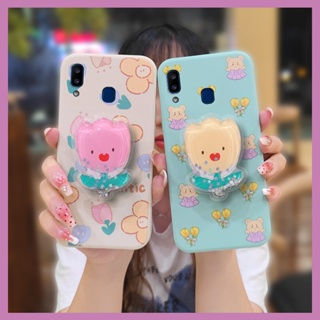 ins quicksand Phone Case For Samsung Galaxy A30/A20/M10s Glitter Rotatable stand Skin-friendly feel Anti-fall Cartoon