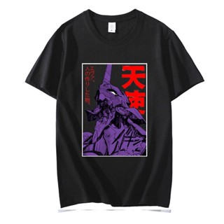 เสื้อยืด Tee เสื้อยืดคอกลม Japan Anime Eva 01 Evangelion Cool T Shirt Men Manga Unisex Streetwear T-Shirt