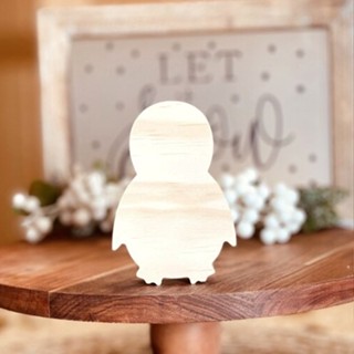 [FudFudAR] ฝุด-ฝุด-อะ แพนกวิน Penguin Shaped Craft Wood Christmas Cutout , Wood Blanks Craft DIY, งาน DIY งานศิลปะ