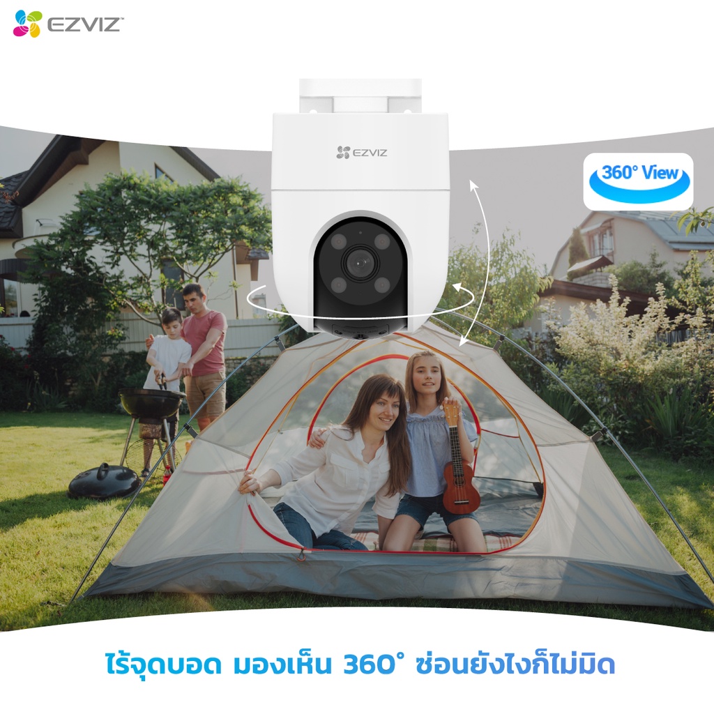 🔥ขายดีมาก🔥⚡️กล้องวงจรปิดไร้สาย⚡️EZVIZ รุ่น H8C H9C H90 (2MP/4MP) C8C 3K (5MP) Wi-Fi Tilt Camera view 360° พูดคุยโต้ตอบได รูปที่ 4