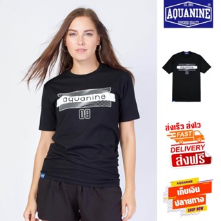 เสื้อยืด AQUANINE tshirt เสื้อยืดผู้หญิง รุ่น DYNAMIC เสื้อยืดสีดำ ลิขสิทธิ์แท้