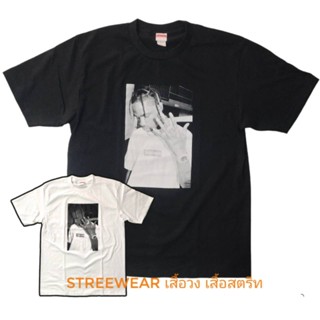 เสื้อยืด travis scott supreme hiphop t-shirts เสื้อยืดoversize