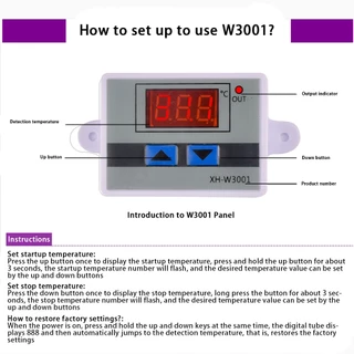 XH-W3001 Incubator มัลติฟังก์ชั่น 220V Digital Temperature Controller Thermostat เทอร์โมสตัทควบคุมอุณหภูมิแบบดิจิตอล
