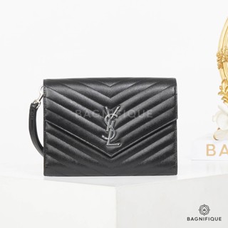 YSL CLUTCH 8.5 BLACK CHEVRON SHW