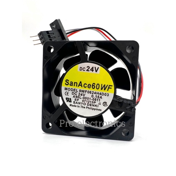 พัดลม แท้! SanAce60WF MODEL    9WF0624H4D03  0.15A DC 24V A90L-0001-0511 071213P EP SANYO DENKI Made