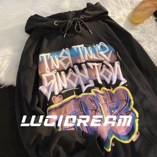 LUCIDREAM เสื้อกันหนาว เสื้อแขนยาว เสื้อกันหนาว ผู้หญิง 2022สินค้ามาใหม่ วินเทจ  Oversize เกาหลี ใส่สบายๆ ทรงหลวม สไตล์สปอร์ต TT46Z22111128