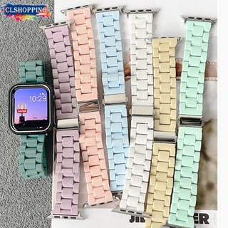 สายนาฬิกาข้อมือ เรซิน สีหวาน แบบเปลี่ยน สําหรับ Apple Watch 41 มม. 45 38 มม. 42 มม. 44 มม. 40 มม. iwatch series 8 ultra 7 6 5 4 3 2 se