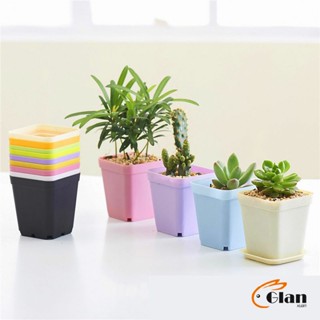 Glanxuan กระถางต้นไม้พลาสติก พร้อมถาดรอง กระถางขนาดเล็ก  Plastic flowerpot