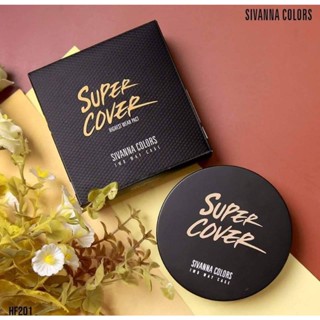 แป้งพับ สิวันนา ซุปเปอร์คัฟเวอร์  Sivanna Colors Super Cover Highest Wear Pact Two Way Cake 10g HF201 แป้งผสมรองพื้น