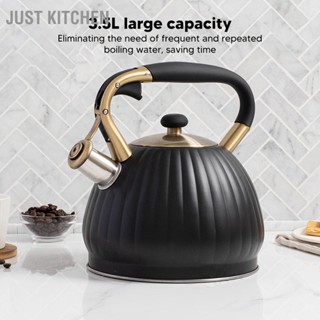 BJust Kitchen กาต้มน้ําชา สเตนเลส รูปฟักทอง ขนาด 3.5 ลิตร สีดํา