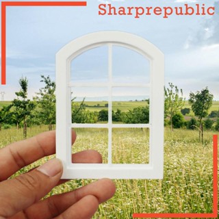 [Sharprepublic] กรอบหน้าต่างไม้จิ๋ว สเกล 1:12 6 บานพับ สําหรับบ้านตุ๊กตา