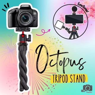 🇹🇭 ขาตั้งกล้อง หนวดปลาหมึก พร้อมหัวต่อบอลหมุนได้ 360 องศา Octopus Tripod For Gopro Hero 8 9 10 พร้อมหัวจับมือถือ