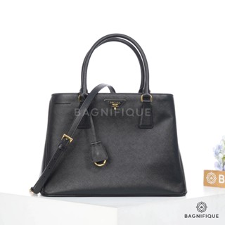 PRADA 1 ZIP 30 BLACK LEATHER GHW