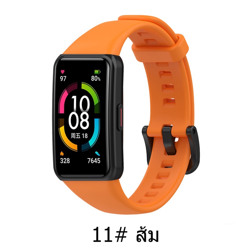 สายนาฬิกาซิลิโคน Huawei Band 6 สายนาฬิกาซิลิโคนทดแทนกันน้ำและทนทาน Honor Band 6