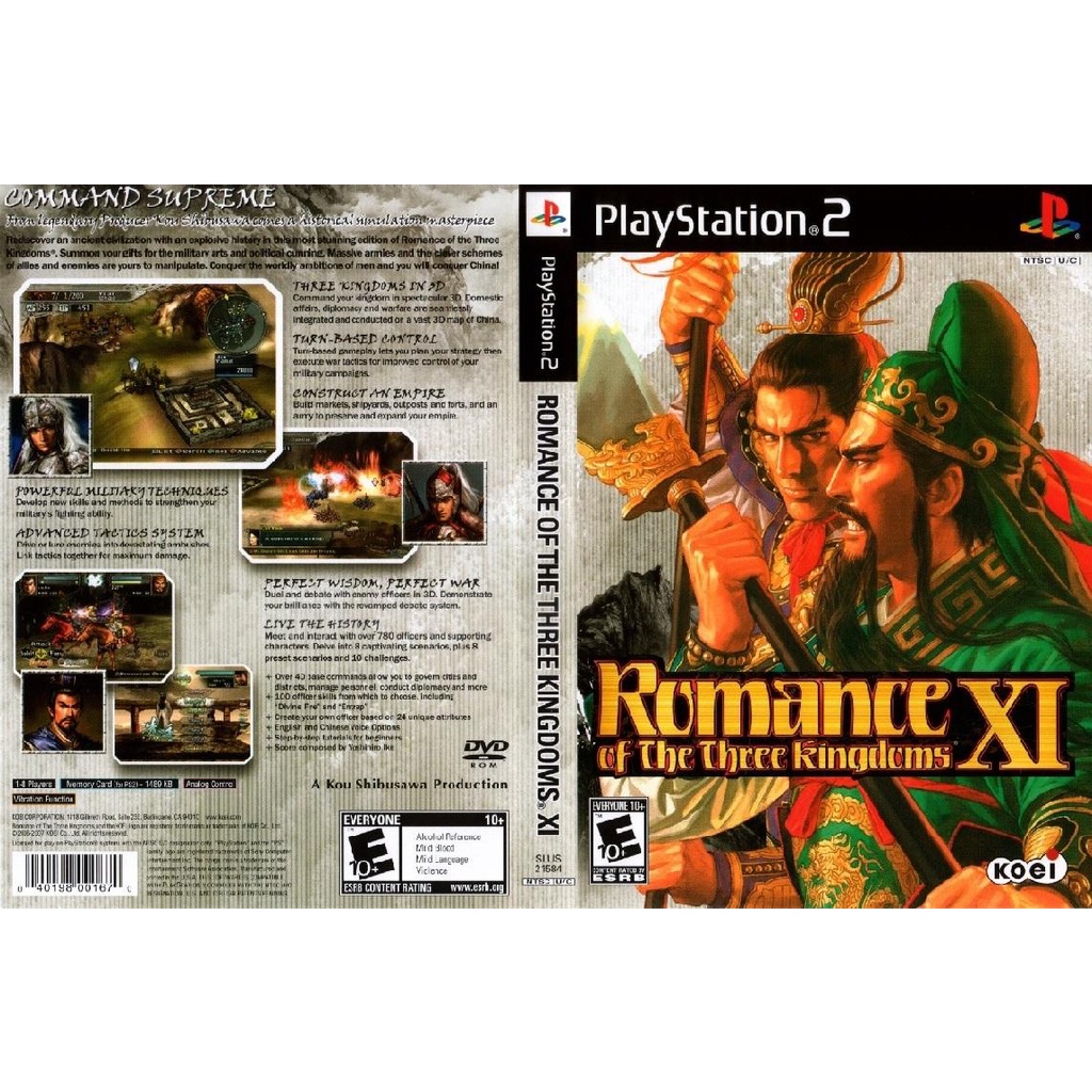 แผ่นเกมส์ Romance of the Three Kingdoms XI PS2 Playstation 2 คุณภาพสูง ราคาถูก