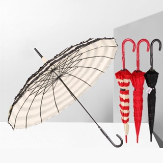 Hot Brand Rain Umbrella Ladies Sunproof Umbrellas Parasol Lace Flowers Pagoda-Shaped Victoria Style Long Handle Gift Umb