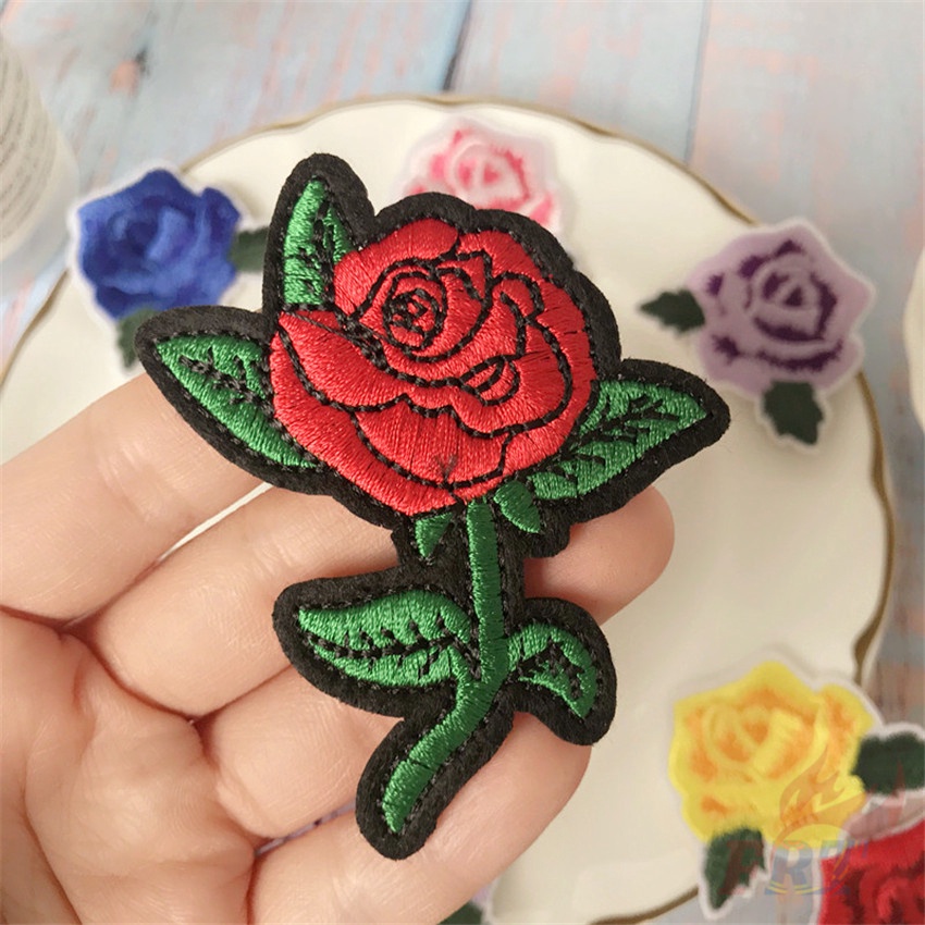 ☸ แผ่นแพทช์เหล็ก รูปดอกกุหลาบโรแมนติก - Series 02 ☸ แผ่นแพทช์รีดติดเสื้อ DIY 1 ชิ้น - รูปที่ 5