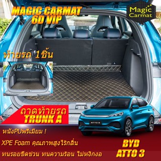 BYD ATTO 3 2022-รุ่นปัจจุบัน Trunk A (1Pc) (เฉพาะท้ายรถแบบA 1ชิ้น) พรมรถยนต์ BYD ATTO 3 พรม6D VIP Magic Carmat