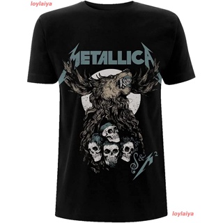 loylaiya Metallica Official S&amp;m2 Moose Skull T-Shirt เมทัลลิกา ​วงร็อค เสื้อยืดพิมลาย เสื้อยืดผู้ เสื้อผู้หญิง เสื้อแนวส