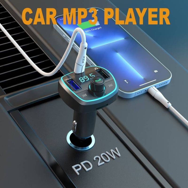 CM613 อุปกรณ์รับสัญญาณบลูทูธในรถยนต์ PD20W + QC3.0 PZX  Car Charger MP3 Bluetooth FM Transmitter