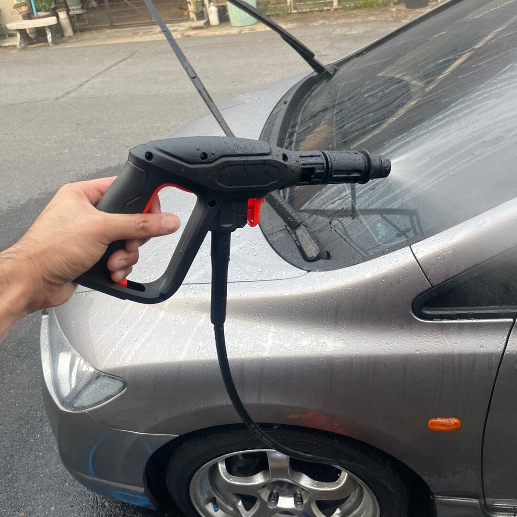 ช่างล้างรถ อะไหล่ ปืนฉีดน้ำแรงดันสูง (แบบสั้น) พร้อมหัวฉีดปรับแรงดันน้ำ 3 ระดับ ปืนฉีดน้ำ เครื่องฉีดน้ำแรงดันสูง ปืนฉีดน