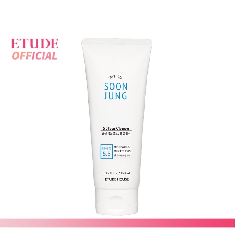 ETUDE Soon Jung 5.5 Foam Cleanser (150 ml) อีทูดี้ โฟมล้างหน้าสำหรับผิวแพ้ง่าย ของแท้จากShop 100%