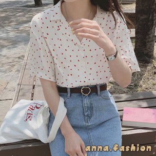 anna 1926เสื้อเชิ้ตชีฟอง ลายจุด น่ารัก สไตล์เกาหลี สำหรับผู้หญิง 2colour