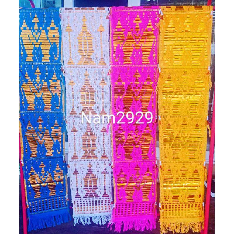ตุงช้างทองและเจดีย์7ห้องขนาด200*24ซม.ราคาต่อผืนแจ้งสีในแชทได้ค่ะ