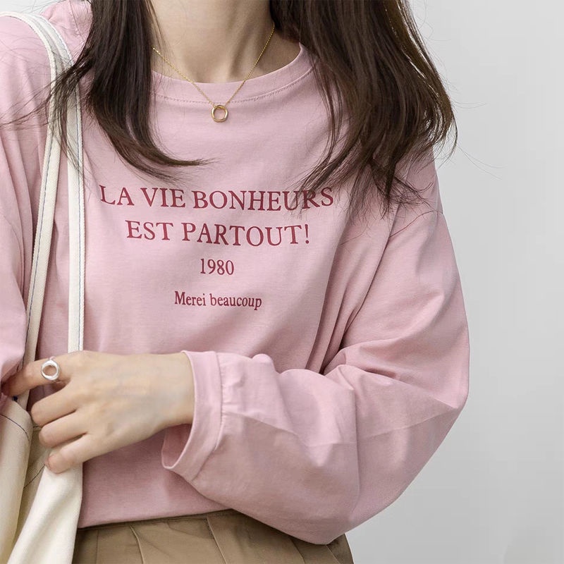 เสื้อยืดคอกลม แขนยาว ผ้าฝ้ายแท้ พิมพ์ลายหัวกะโหลก ทรงหลวม สไตล์สตรีท สําหรับผู้หญิง