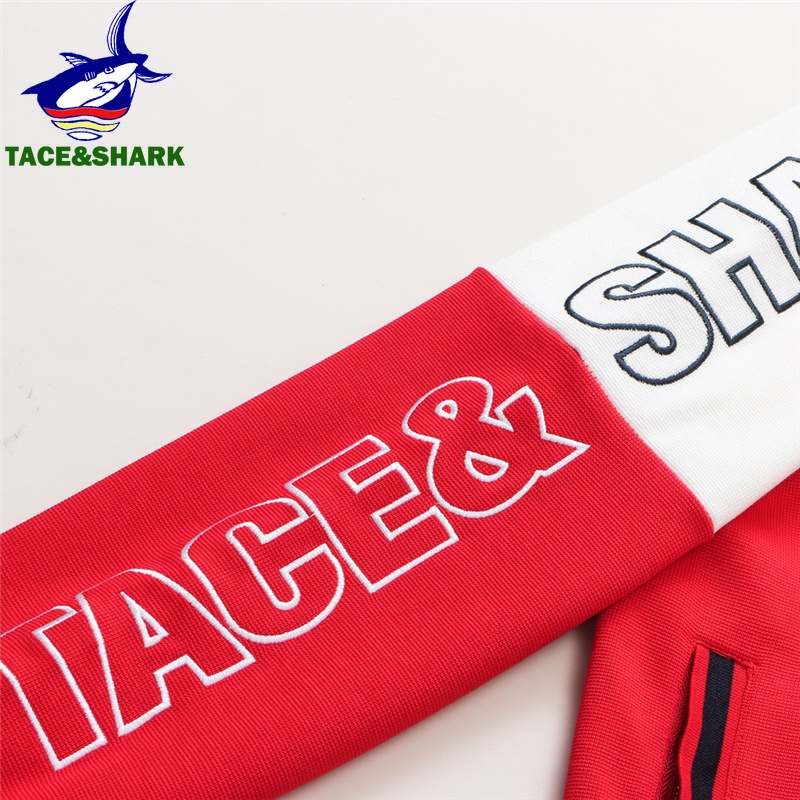 TACE&SHARK Brand Jacket Men Fashion Casual Mens Business Embroidery Sportswear Bomber Jacket Mens Coats Homme Red Cl #4